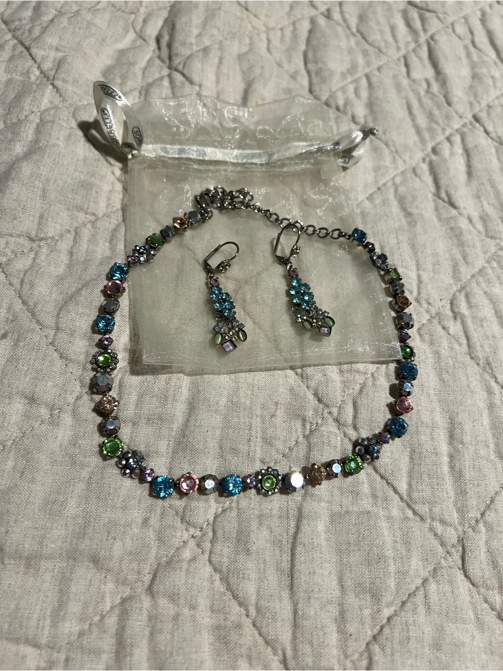 Multicolor Pastel Sorrelli Necklace and Earrings Set - Women's Jewelry